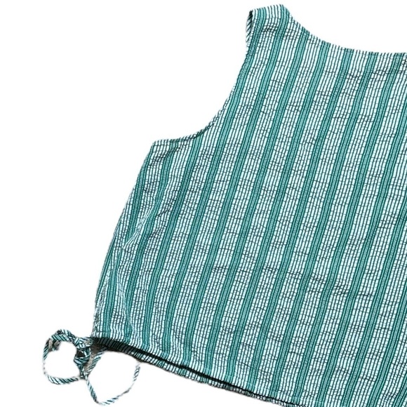 Universal Thread Green & White Striped Texturized Sleeveless Blouse US L - Picture 7 of 9